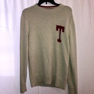 Mens cream Tommy Hilfiger long sleeve crewneck sweater. Size Medium. NWOT